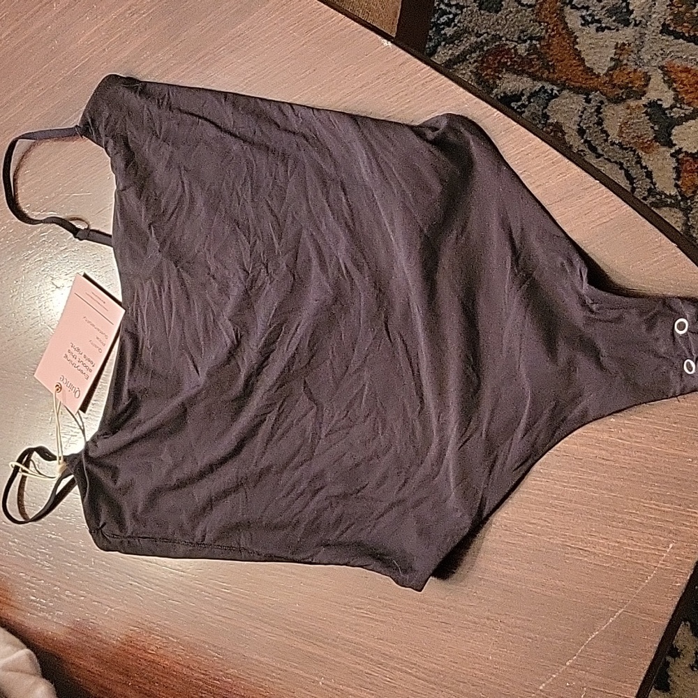 Quince Black Thong Back Bodysuit Medium